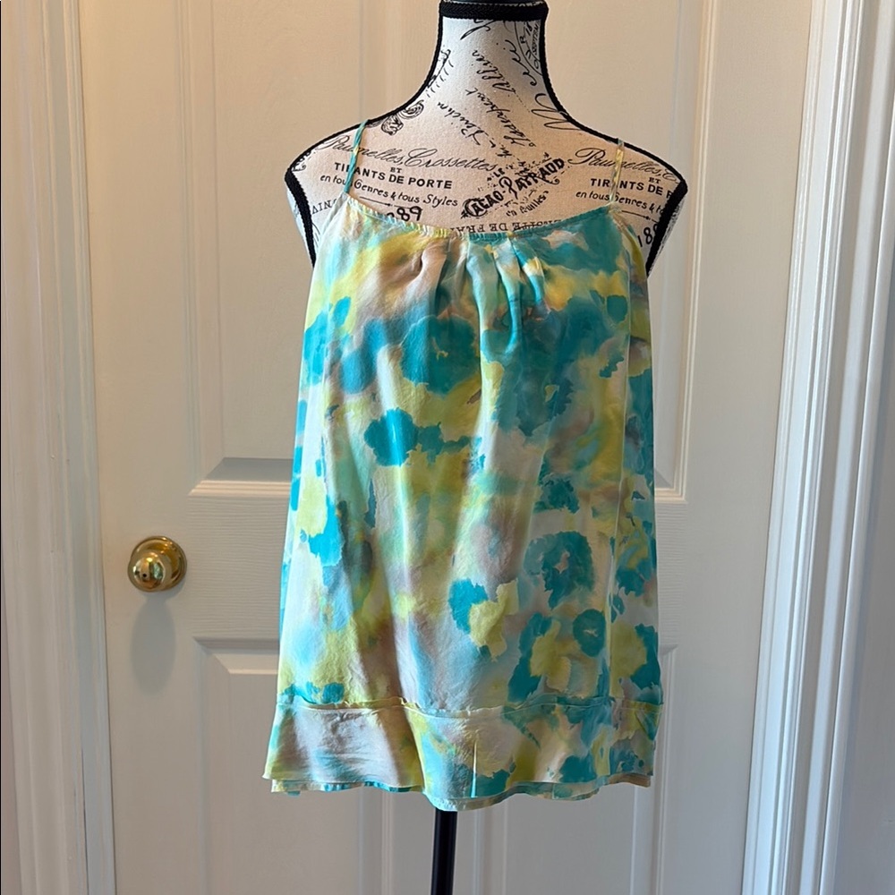 Banana Republic Blue and Yellow Sleeveless Camisole Relaxed Top